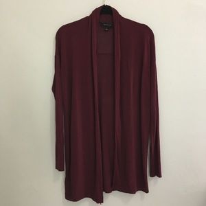 Ann Taylor Burgundy Light Long Cardigan
